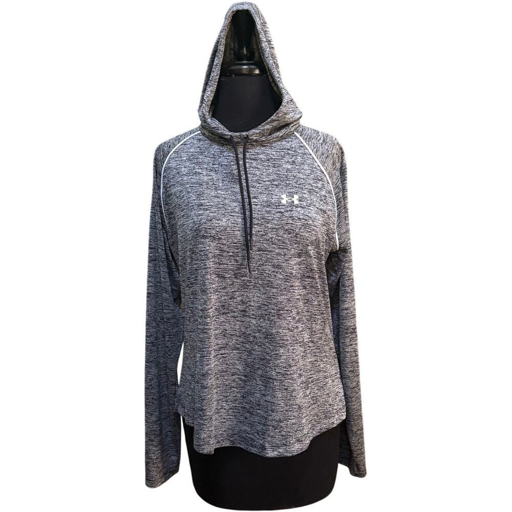 Under Armour Tech Twist Hoodie Women's XL Gray Black Space Dye